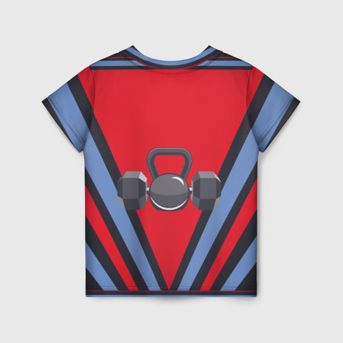 Детская футболка 3D Ретро дизайн с гантелями и гирей, цвет 3D печать - фото 2