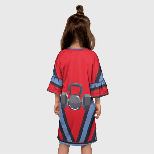 Детское платье 3D Ретро дизайн с гантелями и гирей, цвет 3D печать - фото 5