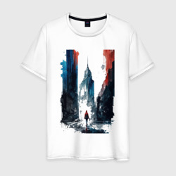 Мужская футболка хлопок Ощущение Москвы - коллекция Бело-сине-красный - Хуф и Ся - дополнение