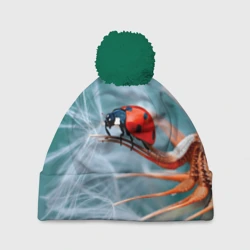 Шапка 3D c помпоном Маленькая божья коровка