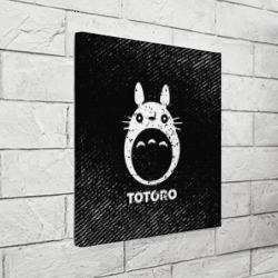 Холст квадратный Totoro с потертостями на темном фоне - фото 2