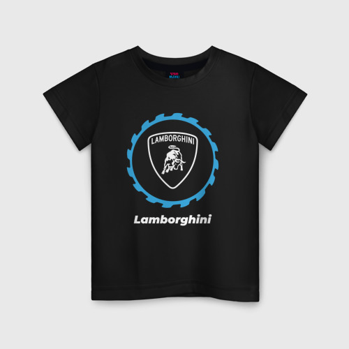 Детская футболка хлопок с принтом Lamborghini в стиле Top Gear, вид спереди #2