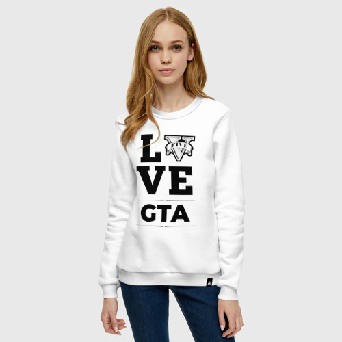 Женский свитшот хлопок с принтом GTA love classic, фото на моделе #1