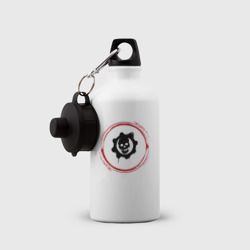 Бутылка спортивная Символ Gears of War и красная краска вокруг - фото 2