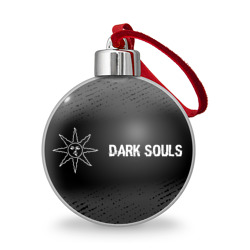 Ёлочный шар Dark Souls glitch на темном фоне: надпись и символ