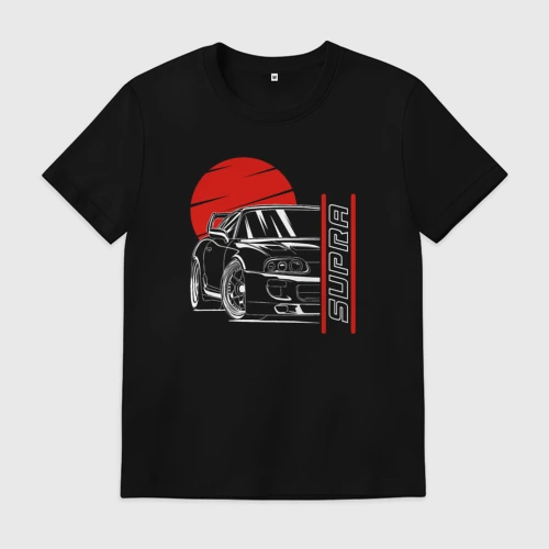 Мужская футболка хлопок с принтом Тойота Супра из Японии, вид спереди #2
