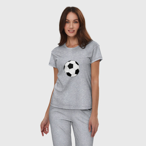 Женская пижама хлопок с принтом Футбольный мячик, фото на моделе #1