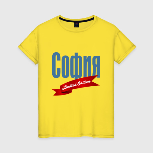 Женская футболка хлопок София - ограниченный выпуск, цвет желтый