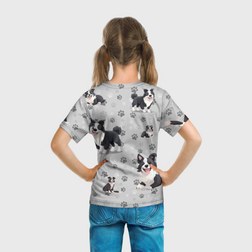 Детская футболка 3D Счастливый бордер-колли, цвет 3D печать - фото 6