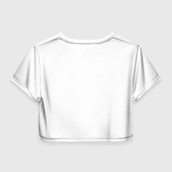 Топик (короткая футболка или блузка, не доходящая до середины живота) с принтом Орешки сводят с ума для женщины, вид сзади №1. Цвет основы: белый
