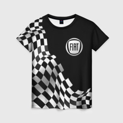 Женская футболка 3D Fiat racing flag