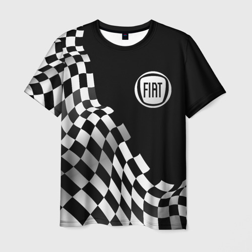 Мужская футболка 3D Fiat racing flag, цвет 3D печать