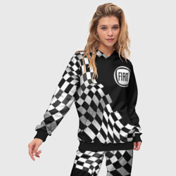 Женский костюм с толстовкой 3D Fiat racing flag - фото 2