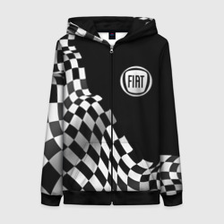 Женская толстовка 3D на молнии Fiat racing flag