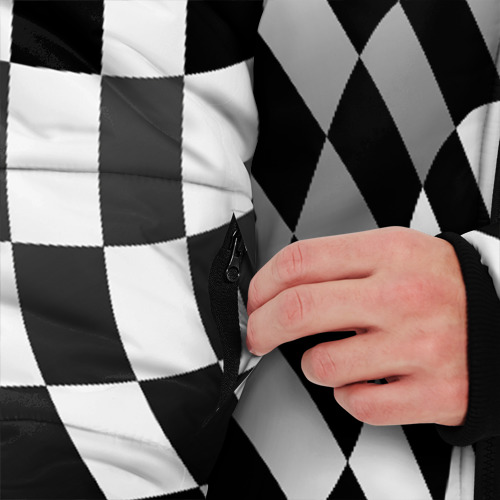 Мужская зимняя куртка 3D Fiat racing flag, цвет черный - фото 6
