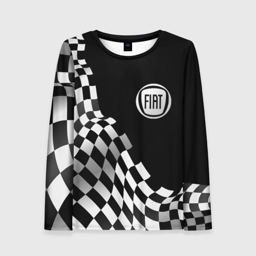 Женский лонгслив 3D Fiat racing flag, цвет 3D печать