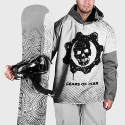 Накидка на куртку 3D Gears of War с потертостями на светлом фоне