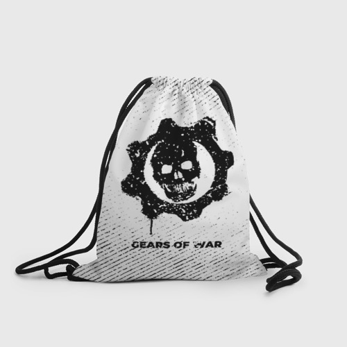 Рюкзак-мешок 3D Gears of War с потертостями на светлом фоне