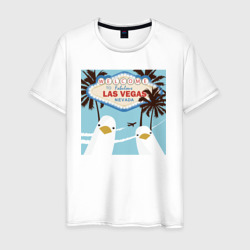 Чайки на курорте – Мужская футболка хлопок с принтом купить со скидкой в -20%