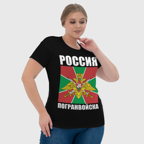 Женская футболка 3D с принтом Погранвойска России, фото #4