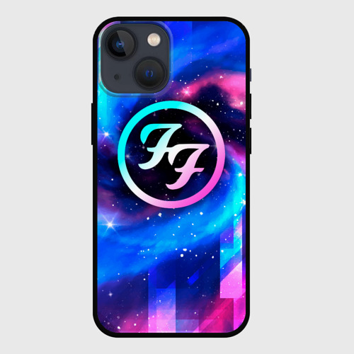 Чехол для iPhone 13 mini Foo Fighters неоновый космос