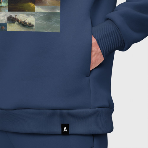 Мужской костюм oversize хлопок с принтом Бурное море Айвазовского, фото #4