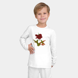 Детская пижама с лонгсливом хлопок Два порхающих колибри у цветка - фото 2