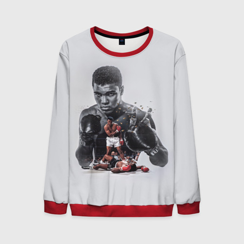 Мужской свитшот 3D The greatest - Muhammad Ali, цвет красный