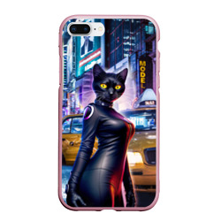 Модная чёрная кошечка в Нью-Йорке – Чехол для iPhone 7Plus/8 Plus матовый с принтом купить