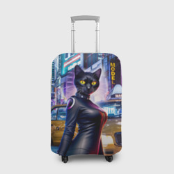 Чехол для чемодана 3D Модная чёрная кошечка в Нью-Йорке