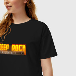 Женская футболка хлопок Oversize Deep Rock Galactic logo - фото 2