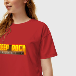 Женская футболка хлопок Oversize Deep Rock Galactic logo - фото 2