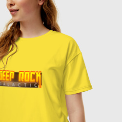 Женская футболка хлопок Oversize Deep Rock Galactic logo - фото 2