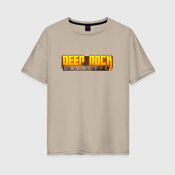 Женская футболка хлопок Oversize Deep Rock Galactic logo