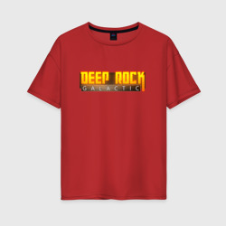 Женская футболка хлопок Oversize Deep Rock Galactic logo