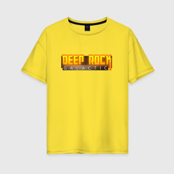 Женская футболка хлопок Oversize Deep Rock Galactic logo