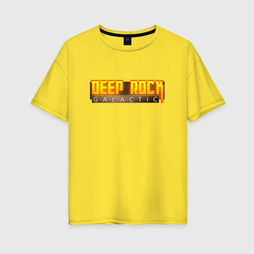 Женская футболка хлопок Oversize Deep Rock Galactic logo, цвет желтый