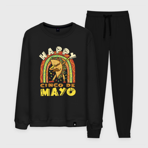 Мужской костюм хлопок Happy cinco de mayo, цвет черный