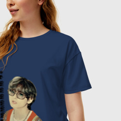 Женская футболка хлопок Oversize Тэхен и Чонгук - фото 2