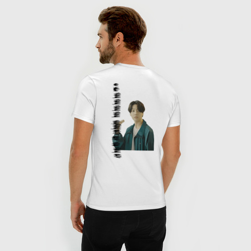 Мужская футболка хлопок Slim Тэхен и Чонгук, цвет белый - фото 4