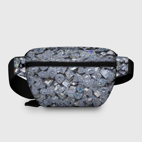 Поясная сумка 3D с принтом Россыпь бриллиантов, вид сзади #1
