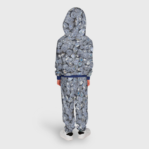 Детский костюм с толстовкой 3D Россыпь бриллиантов, цвет синий - фото 4