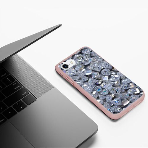 Чехол для iPhone 7/8 матовый с принтом Россыпь бриллиантов, фото #5