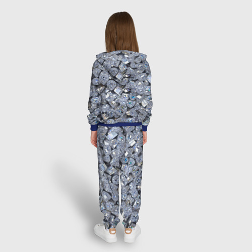 Детский костюм с толстовкой 3D Россыпь бриллиантов, цвет синий - фото 6