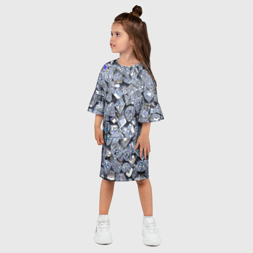 Детское платье 3D с принтом Россыпь бриллиантов, фото на моделе #1