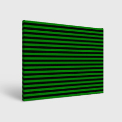 Холст прямоугольный Черно-зеленые полосы