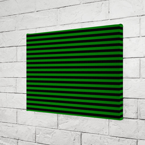Холст прямоугольный Черно-зеленые полосы, цвет 3D печать - фото 3