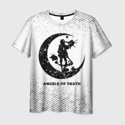 Мужская футболка 3D Angels of Death с потертостями на светлом фоне