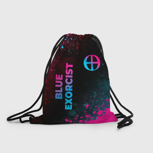 Рюкзак-мешок 3D Blue Exorcist - neon gradient: надпись, символ