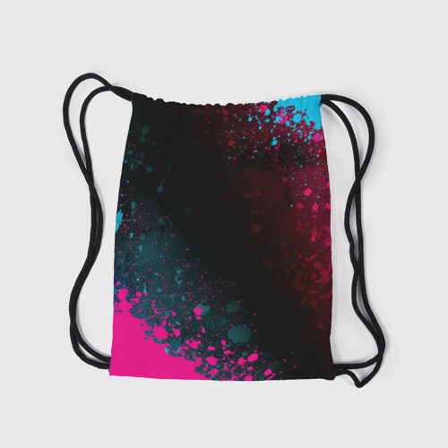 Рюкзак-мешок 3D Blue Exorcist - neon gradient: надпись, символ - фото 7